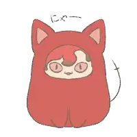 a drawing of a person dressed as a cat with a tail
