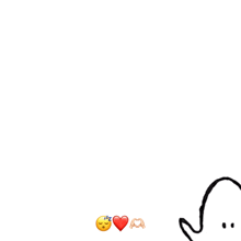 a black and white drawing of a ghost with a heart on its chest