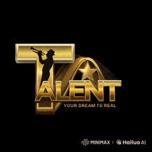 a logo for talent your dream to real with a man in a hat