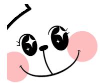 a close up of a cartoon face with stars in the eyes and a smile