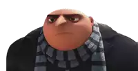 gru from despicable me wearing a scarf and a suit