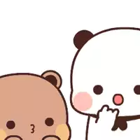 a cartoon of a panda putting a star on another panda 's head