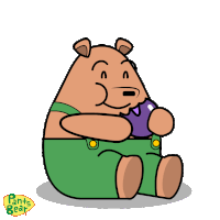 a cartoon of a bear with pants bear written on it