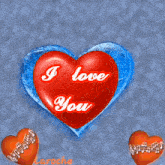 a red heart that says i love you on it