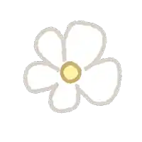 a simple drawing of a flower with a yellow center