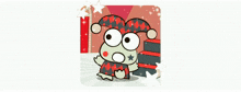 a cartoon frog wearing a jester hat is standing next to some stairs