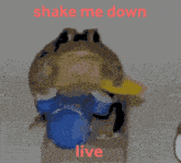 a picture of a person with the words shake me down live