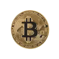 a gold coin with the letter b in the center