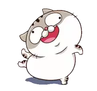 a cartoon cat with a big mouth is dancing