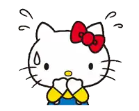 a cartoon drawing of hello kitty with a bow on her head