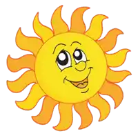 a cartoon drawing of a smiling sun
