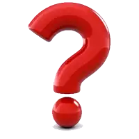 a blue question mark with a blue ball below it on a white background