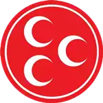 a red circle with three white crescent moons inside of it