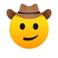 a smiley face with a cowboy hat on it