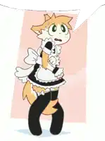 a cartoon drawing of a furry character dressed as a maid
